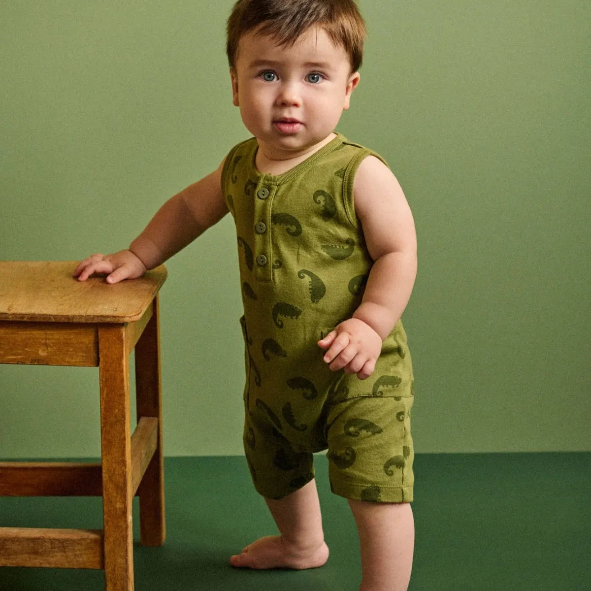 Nature Baby Camper Suit - Chameleon Print