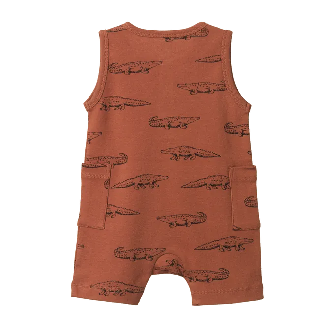 Nature Baby Camper Suit - Crocodile Print