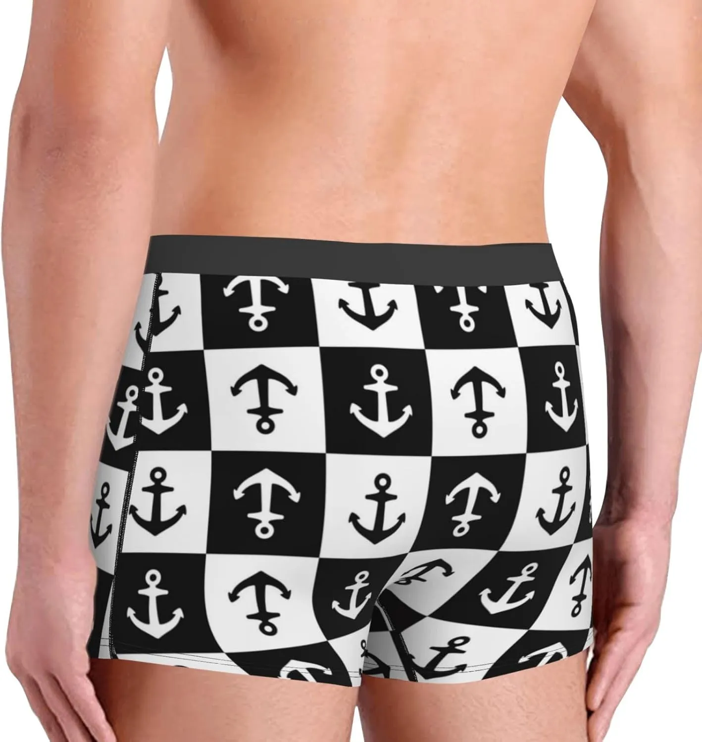 Nautical Anchors1 Print Boxer Briefs For Men Breathable Underwear-