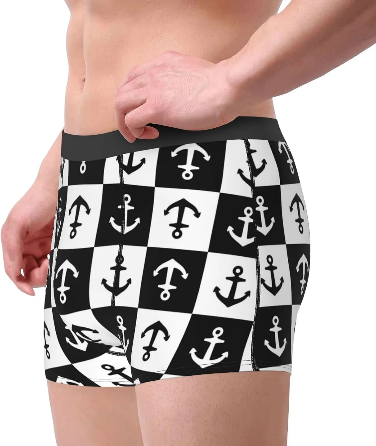 Nautical Anchors1 Print Boxer Briefs For Men Breathable Underwear-