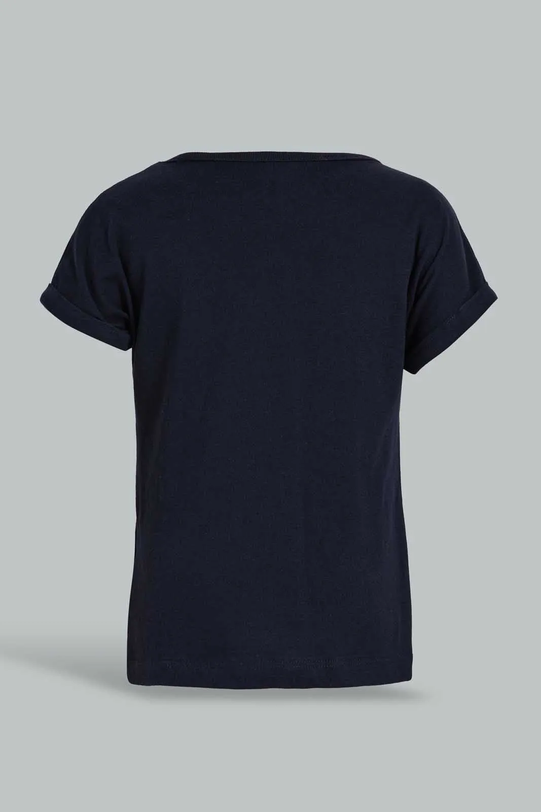 Navy And Grey Solid T-Shirt For Baby Boys (Pack of 2)