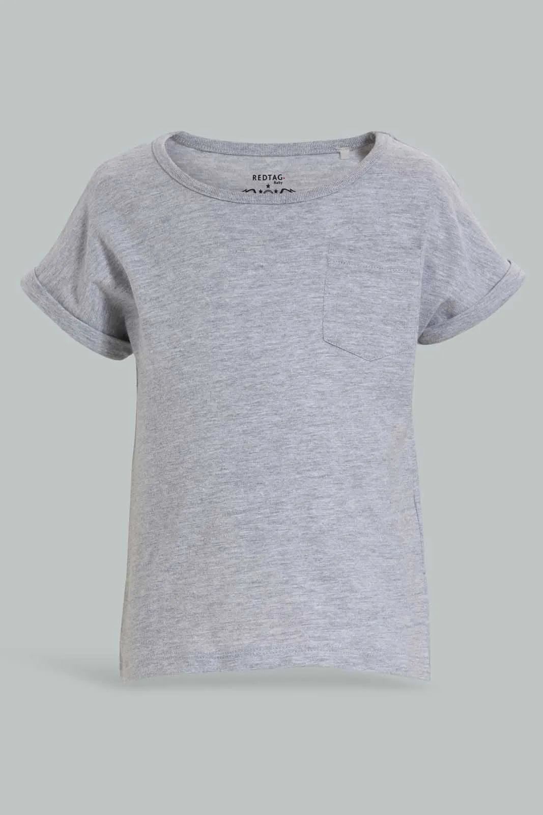 Navy And Grey Solid T-Shirt For Baby Boys (Pack of 2)