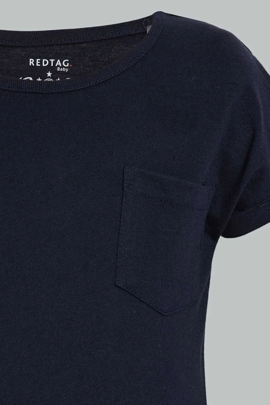 Navy And Grey Solid T-Shirt For Baby Boys (Pack of 2)