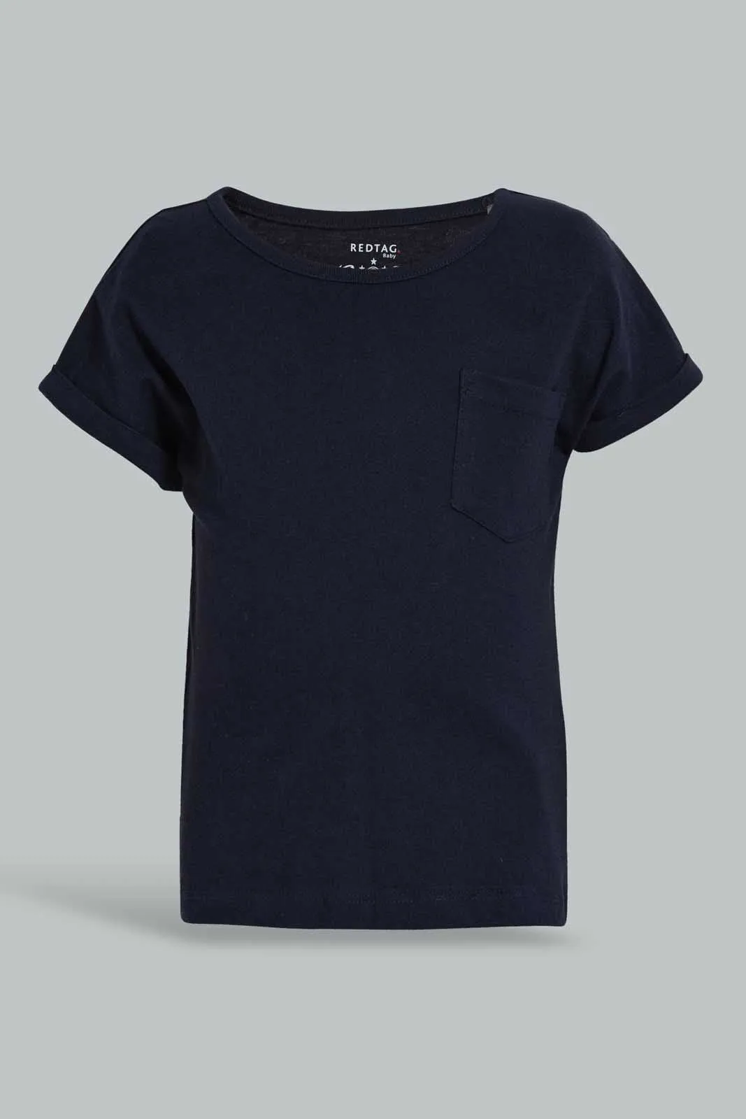 Navy And Grey Solid T-Shirt For Baby Boys (Pack of 2)