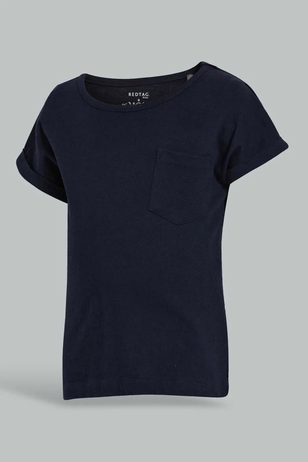 Navy And Grey Solid T-Shirt For Baby Boys (Pack of 2)