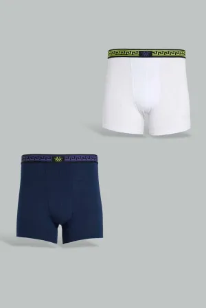Navy And White Hipster Brief Set For Men (Pack of 2)