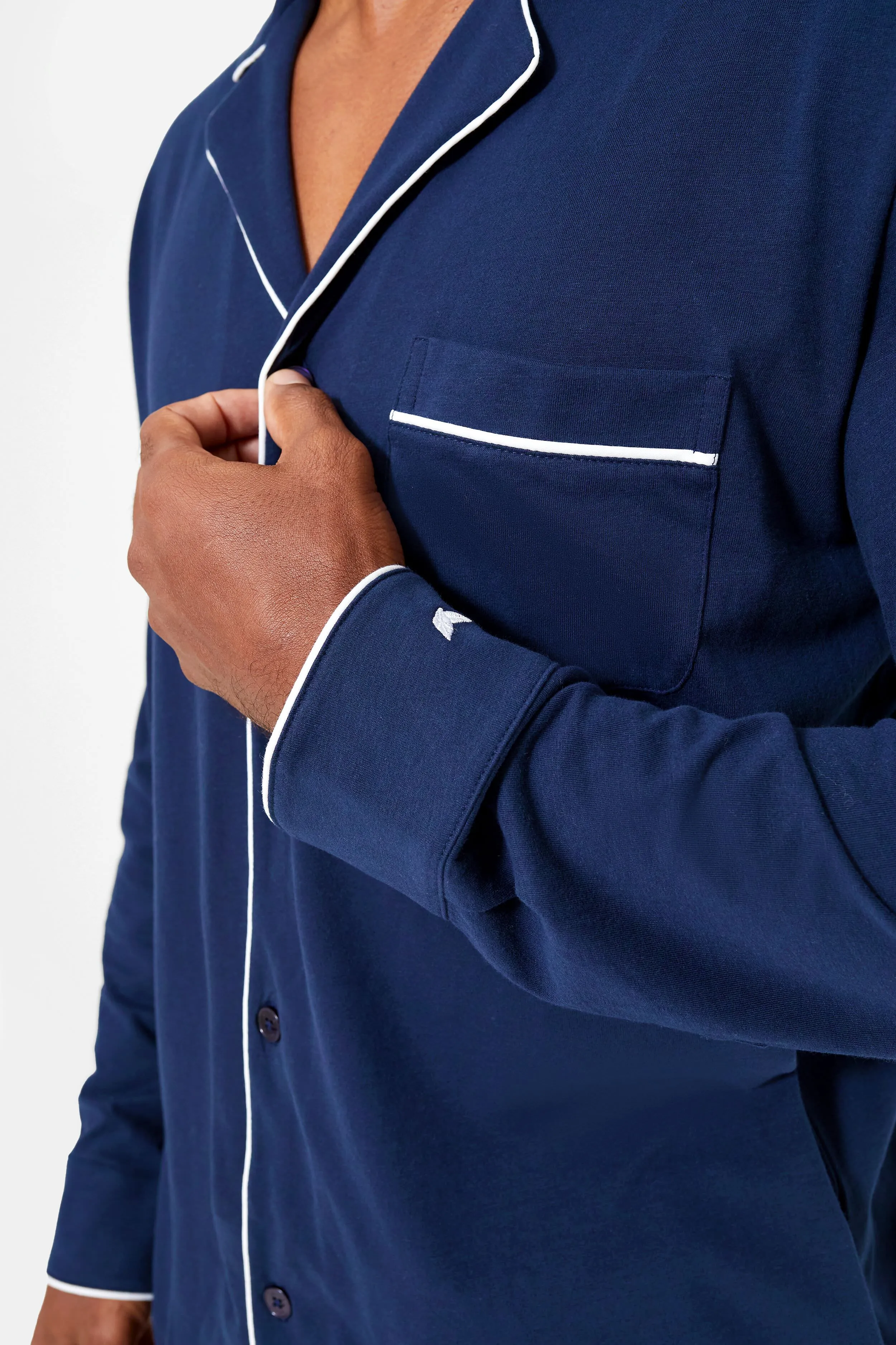 Navy Luxe Pima Pajama Set