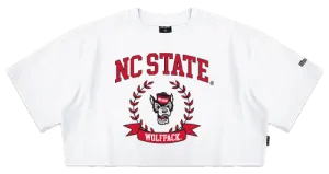 NC State Wolfpack Hype and Vice Women's White Track Crop Top