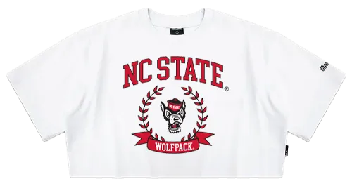 NC State Wolfpack Hype and Vice Women's White Track Crop Top