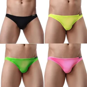 NEW Avidlove 4 Pack Men Underwear Low Rise Briefs Solid Stretch Hip Bikinis Sz M