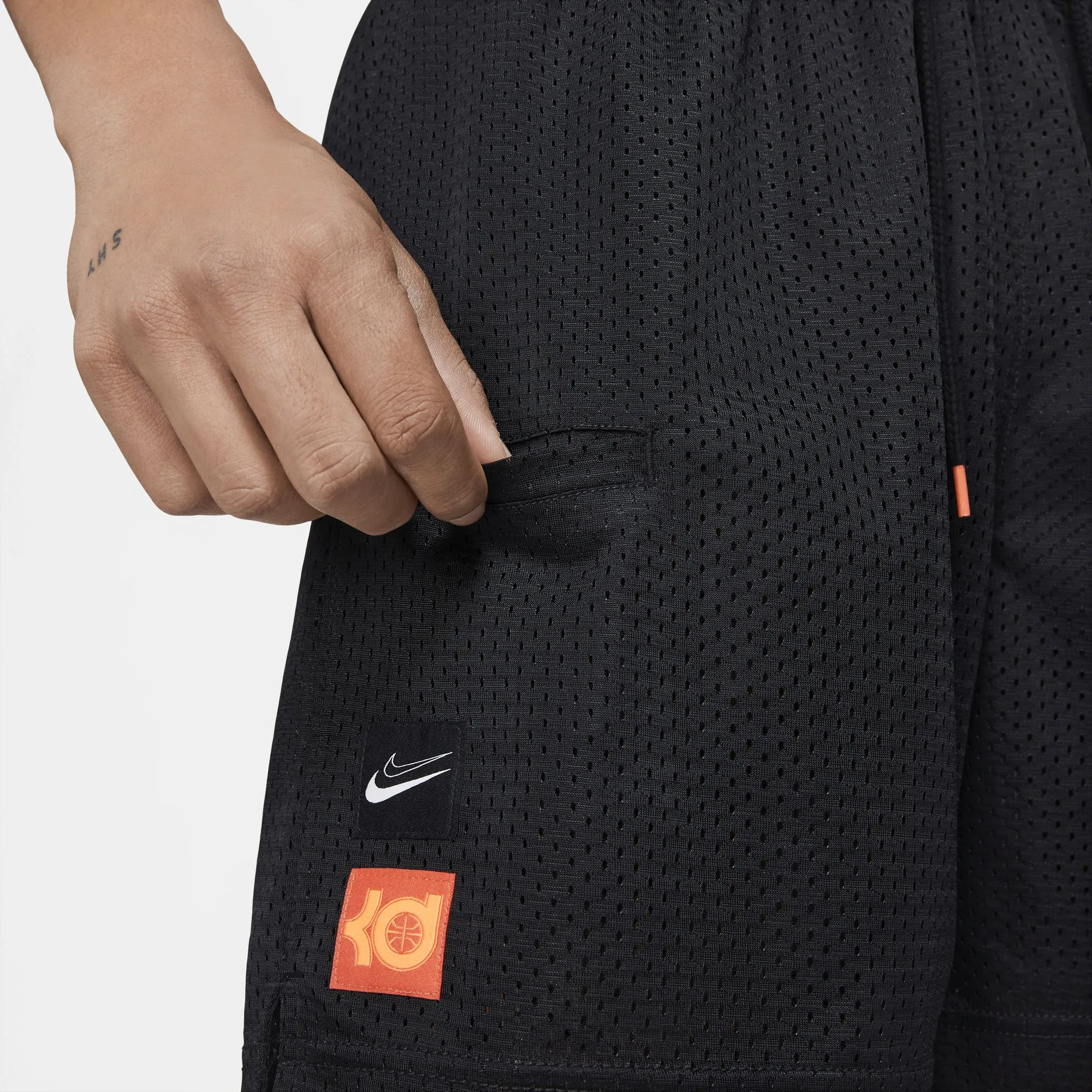 Nike KD Basketball Double Mesh Shorts - Black/Turf Orange/Summit White