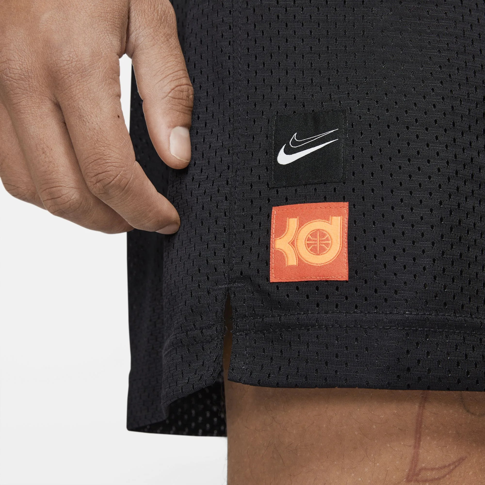 Nike KD Basketball Double Mesh Shorts - Black/Turf Orange/Summit White