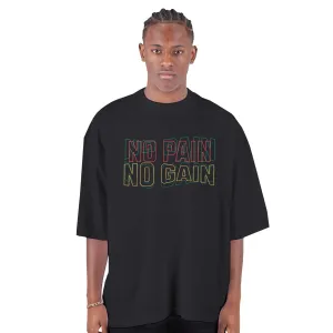 No Pain No Gain Men's Oversized Drop-Shoulder Crewneck T-Shirt