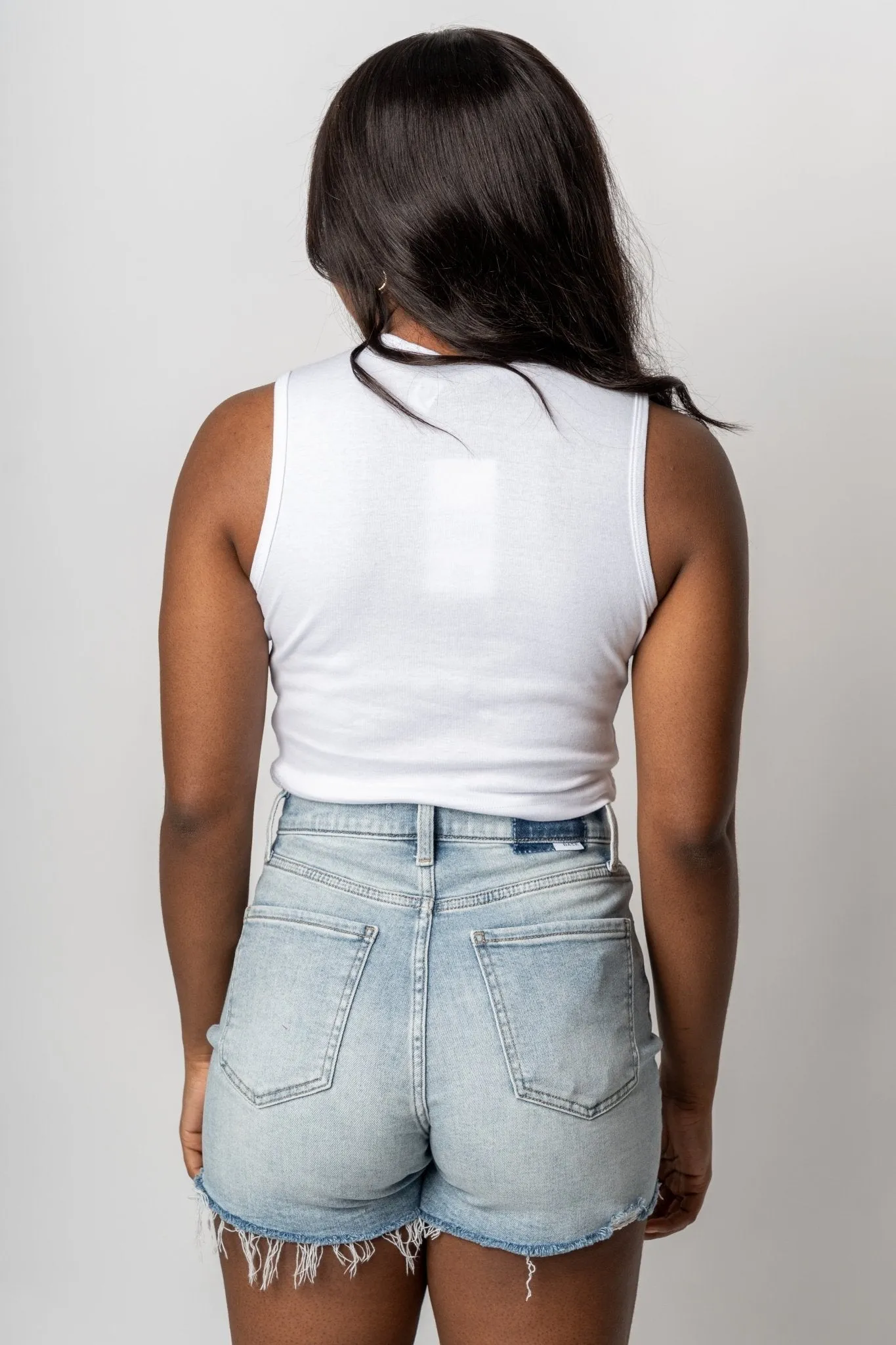 No regrets crop tank top white
