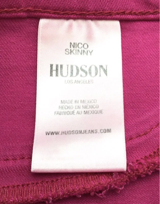NWT Hudson Women's Magenta Nico Skinny Jeans - Size 28