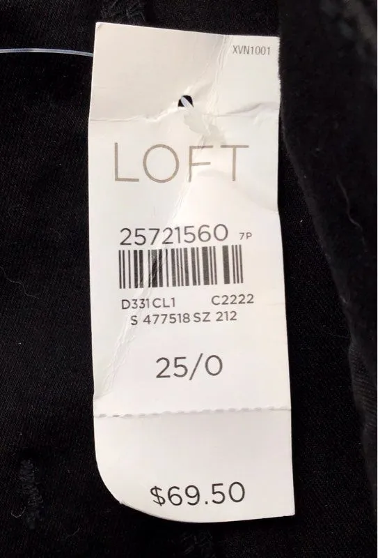 NWT Loft Women's Black Modern Curvy Skinny Jeans - Size 25/0