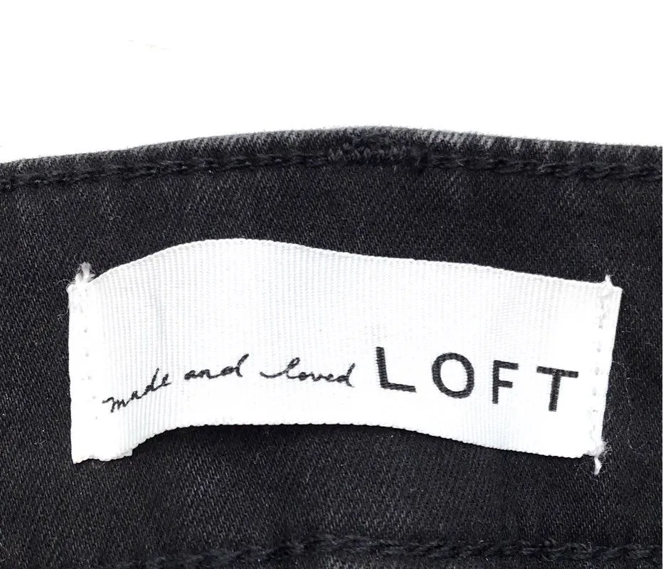 NWT Loft Women's Black Modern Curvy Skinny Jeans - Size 25/0