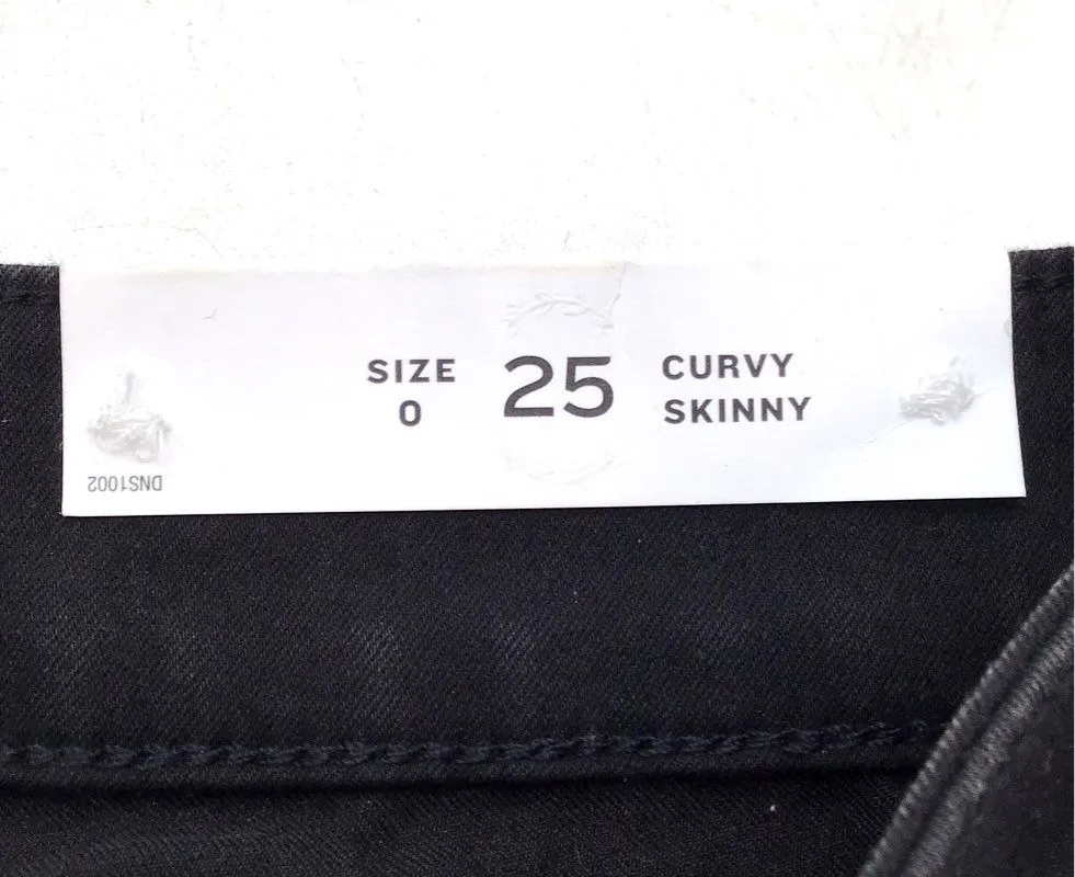 NWT Loft Women's Black Modern Curvy Skinny Jeans - Size 25/0