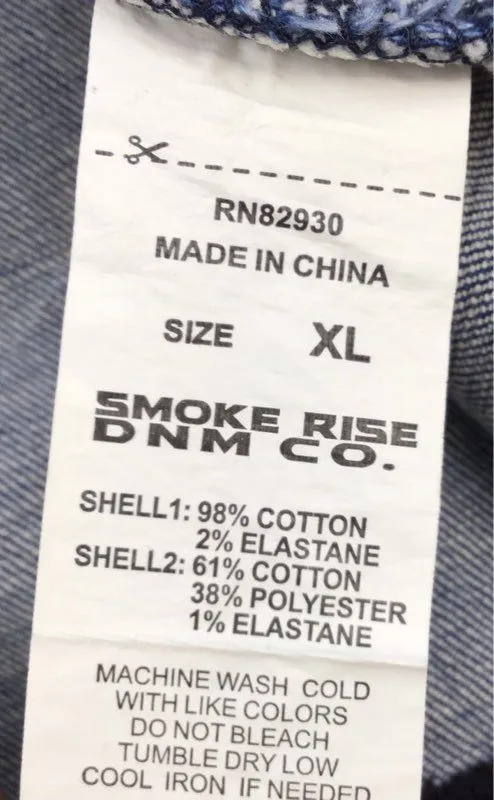 NWT Smoke Rise Denim Co. Men's Blue Graphic Print Trucker Jacket - Size XL