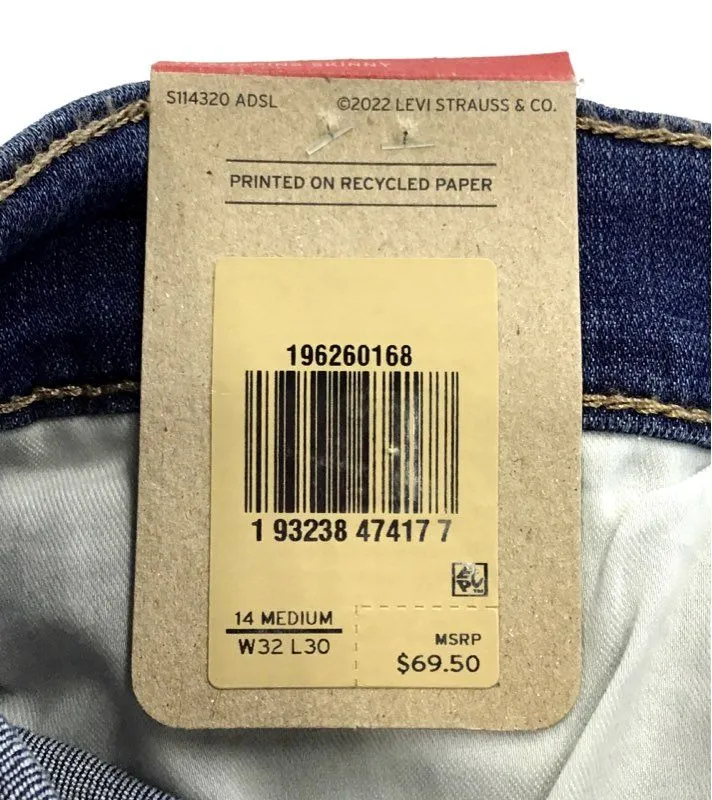 NWT Vintage Levi's Women's Blue 311 Shaping Skinny Jeans - Size 14