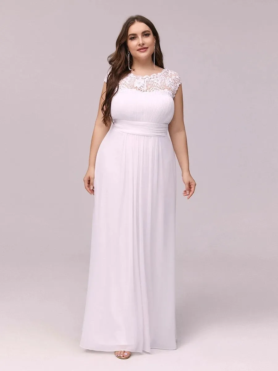 O-Neck Sleeveless Lace A-Line Floor-Length Orchid Elegant Gown