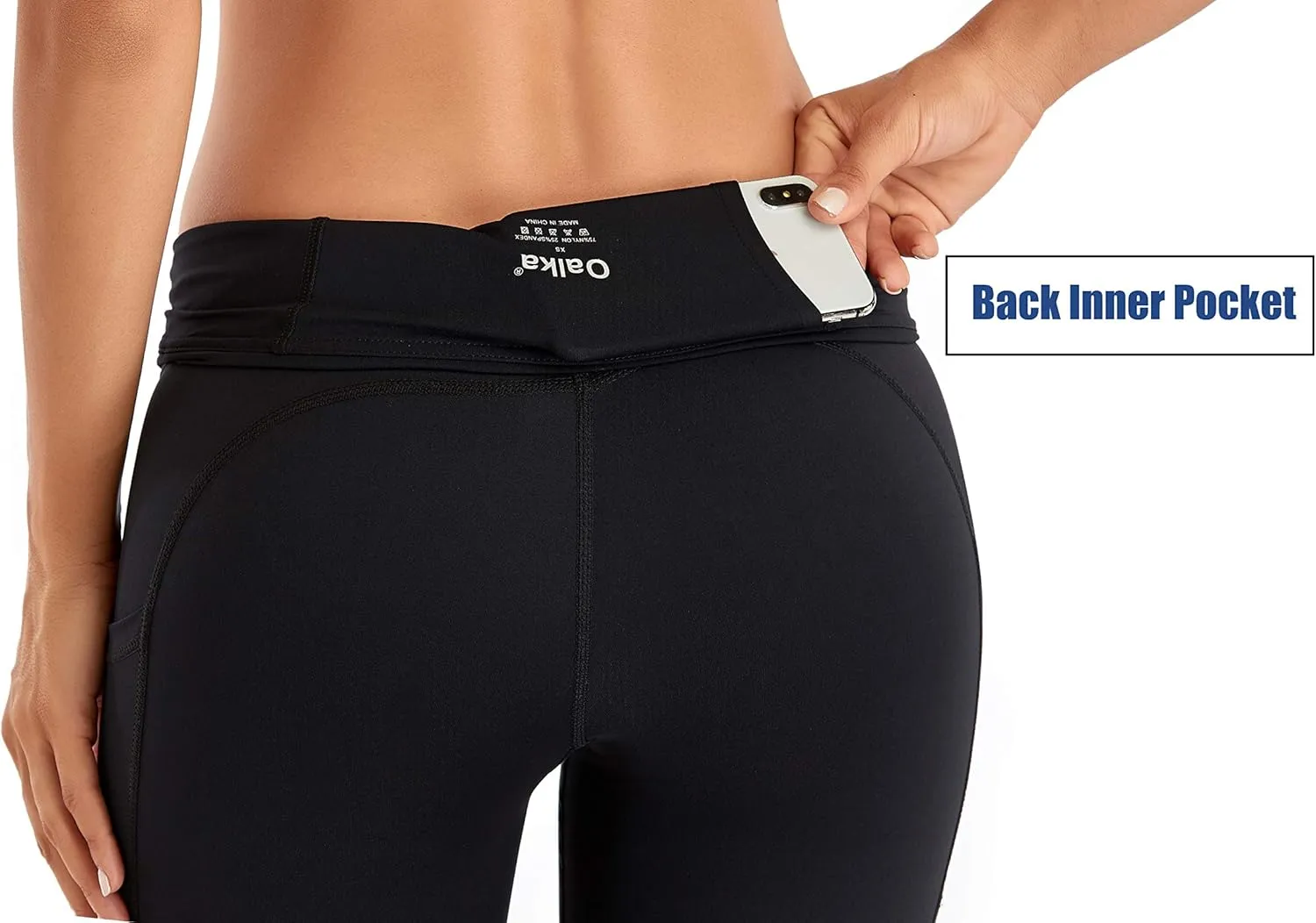 Oalka Women's Short Yoga Side Pockets High Waist Workout Running Shorts