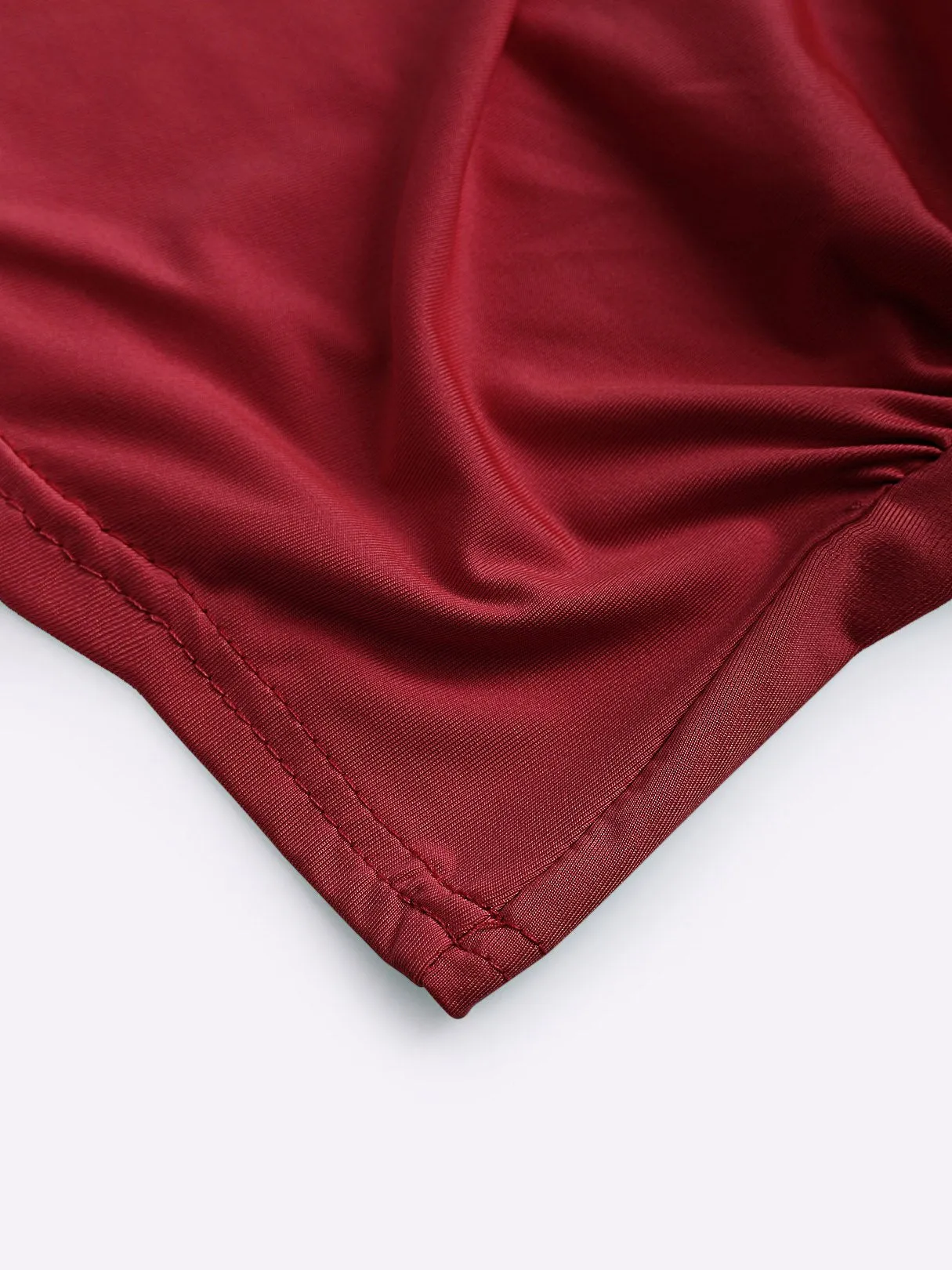 OEM ODM Deep V-Neck Lace Short Sleeve Bodycon Hem Red T-Shirts