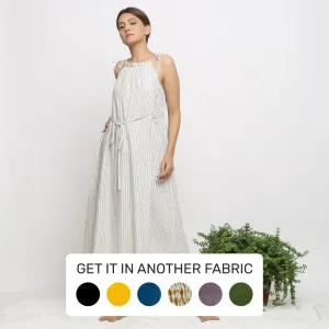 Off-White Strappy Cotton Muslin Camisole Maxi Dress