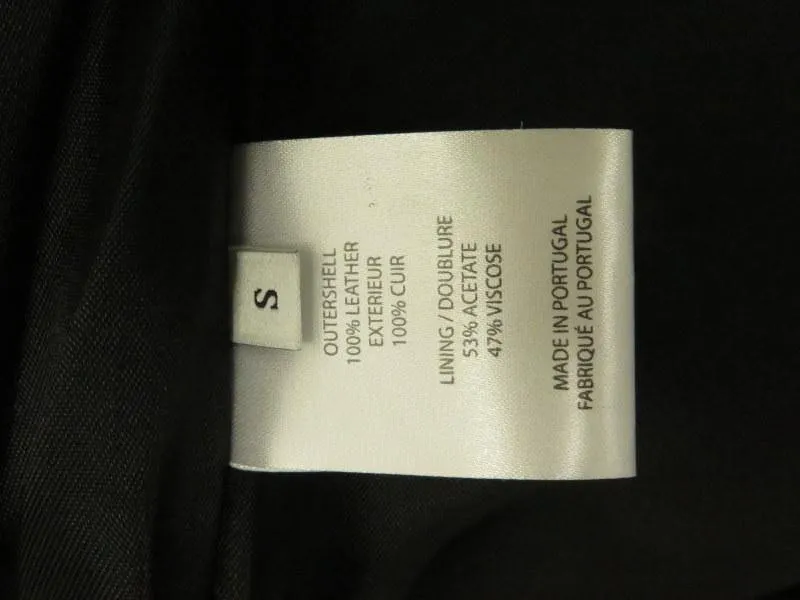 Officine Generale Women's Coat: Black Leather Size S, Pre-owned