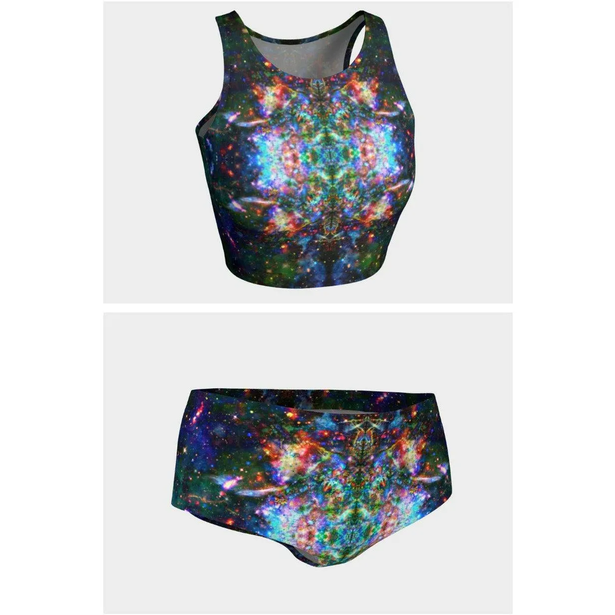 Oriarch Psychedelic Crop Top/ Bikini Set