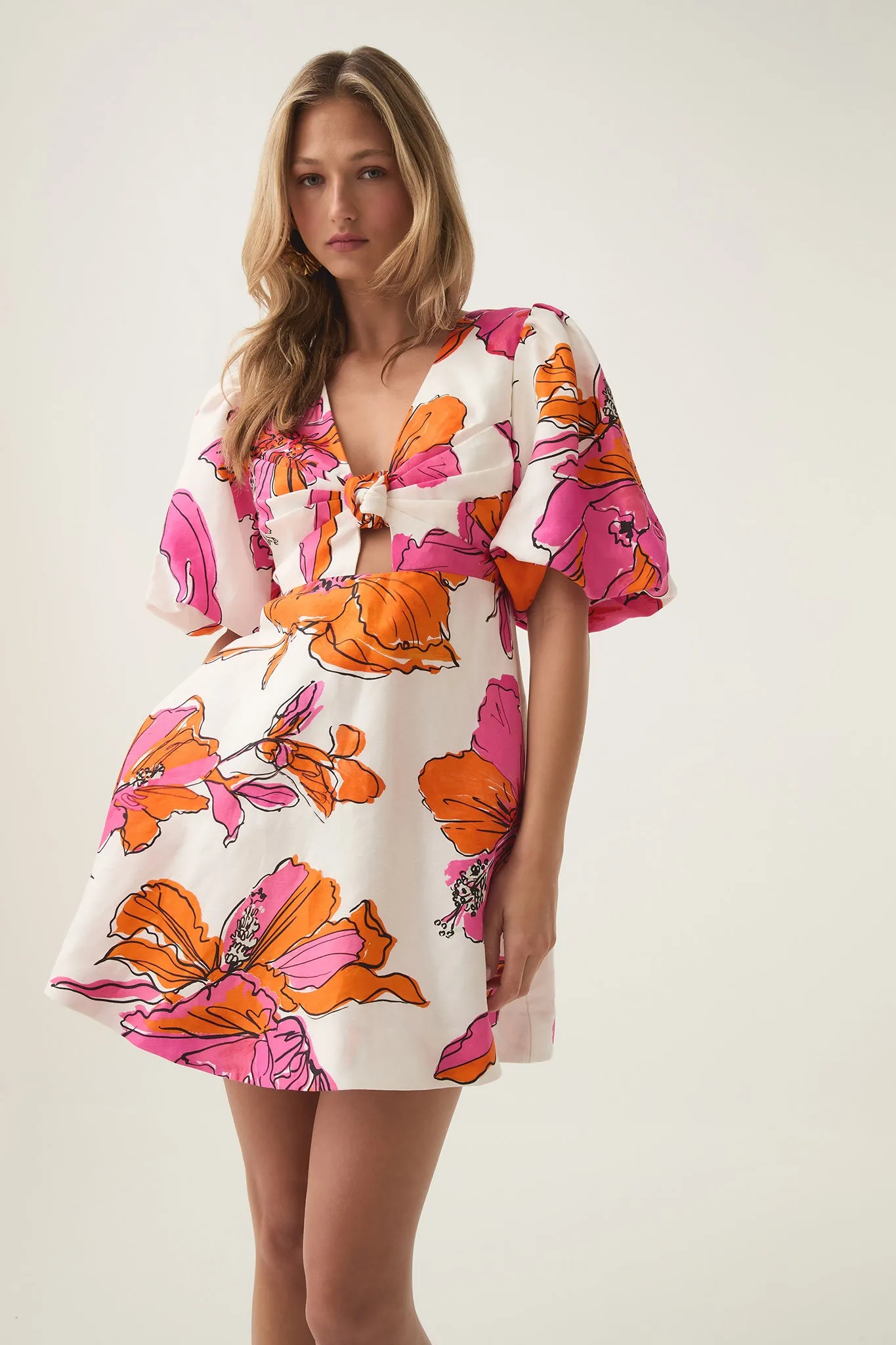 Overflow Knotted Mini Dress