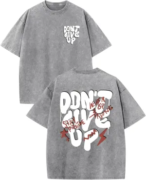 Oversized Tshirts for Men Graphic Vintage Tees Streetwear Shirts Acid Wash Tshirt Positive Letter Print Cotton Tops