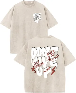 Oversized Tshirts for Men Graphic Vintage Tees Streetwear Shirts Acid Wash Tshirt Positive Letter Print Cotton Tops