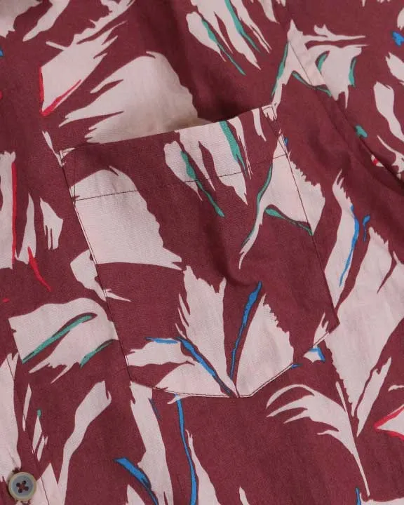 Oxblood Red Havana Leaves Shirt
