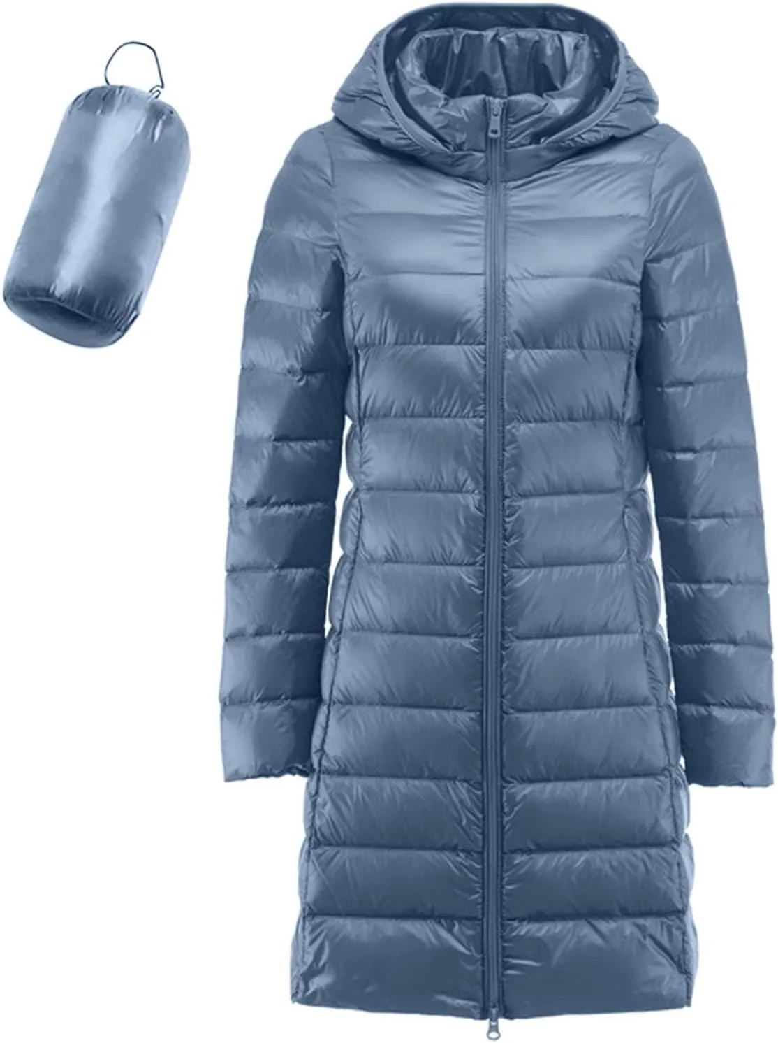 Packable Down Jacket Women's Quilted Lightweight Puffer Jacket Winter Coats for Women Long Padded Bubble Coat Outwear