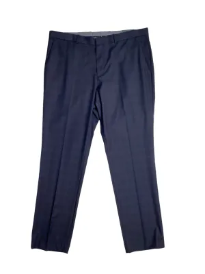 Perry Ellis Mens Slim Fit Stretch Plaid Suit Dress Pants Navy Blue 38 x 32