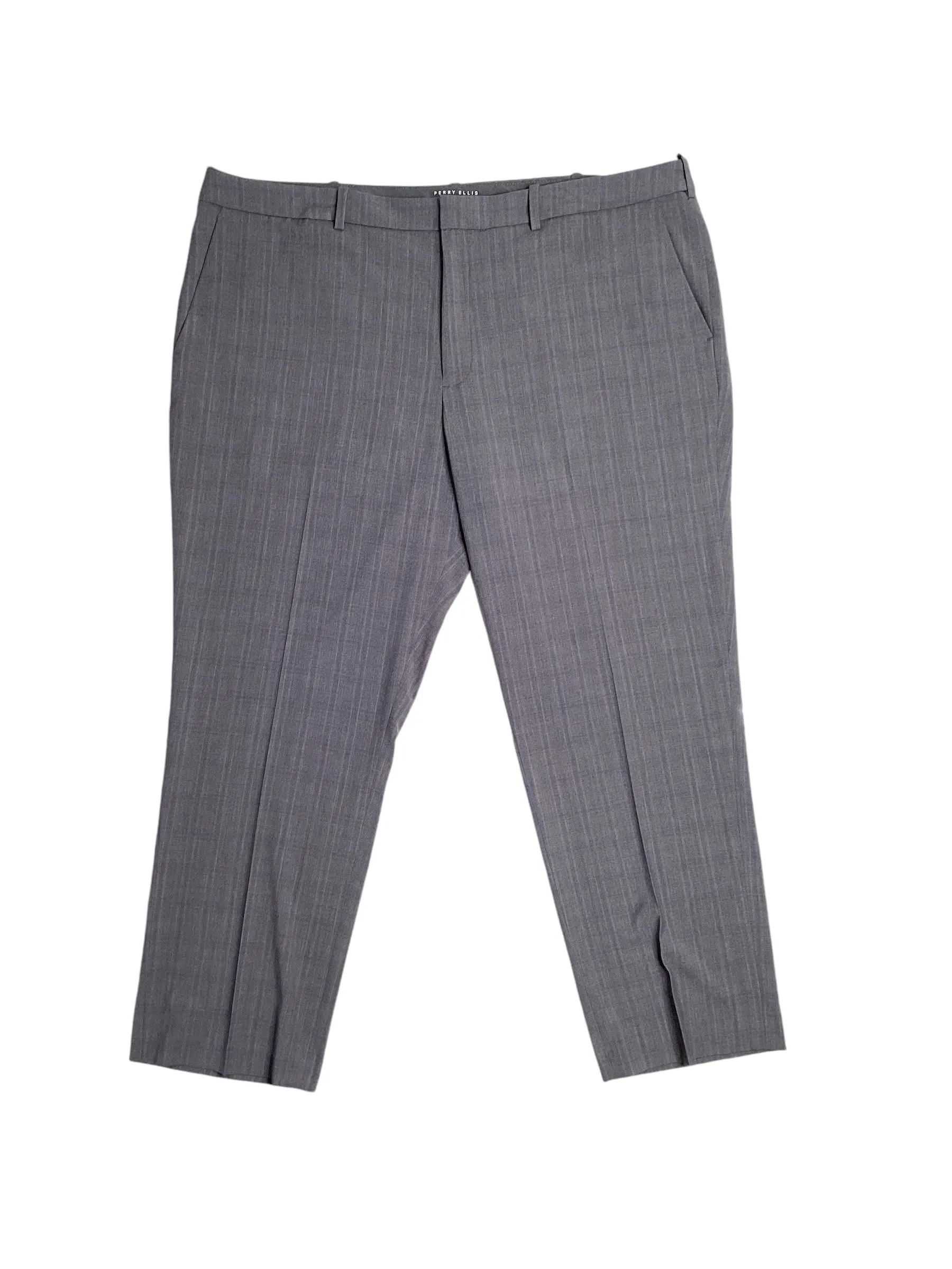 Perry Ellis Portfolio Mens Modern Fit Stretch Dress Pants Grey 34 x 32