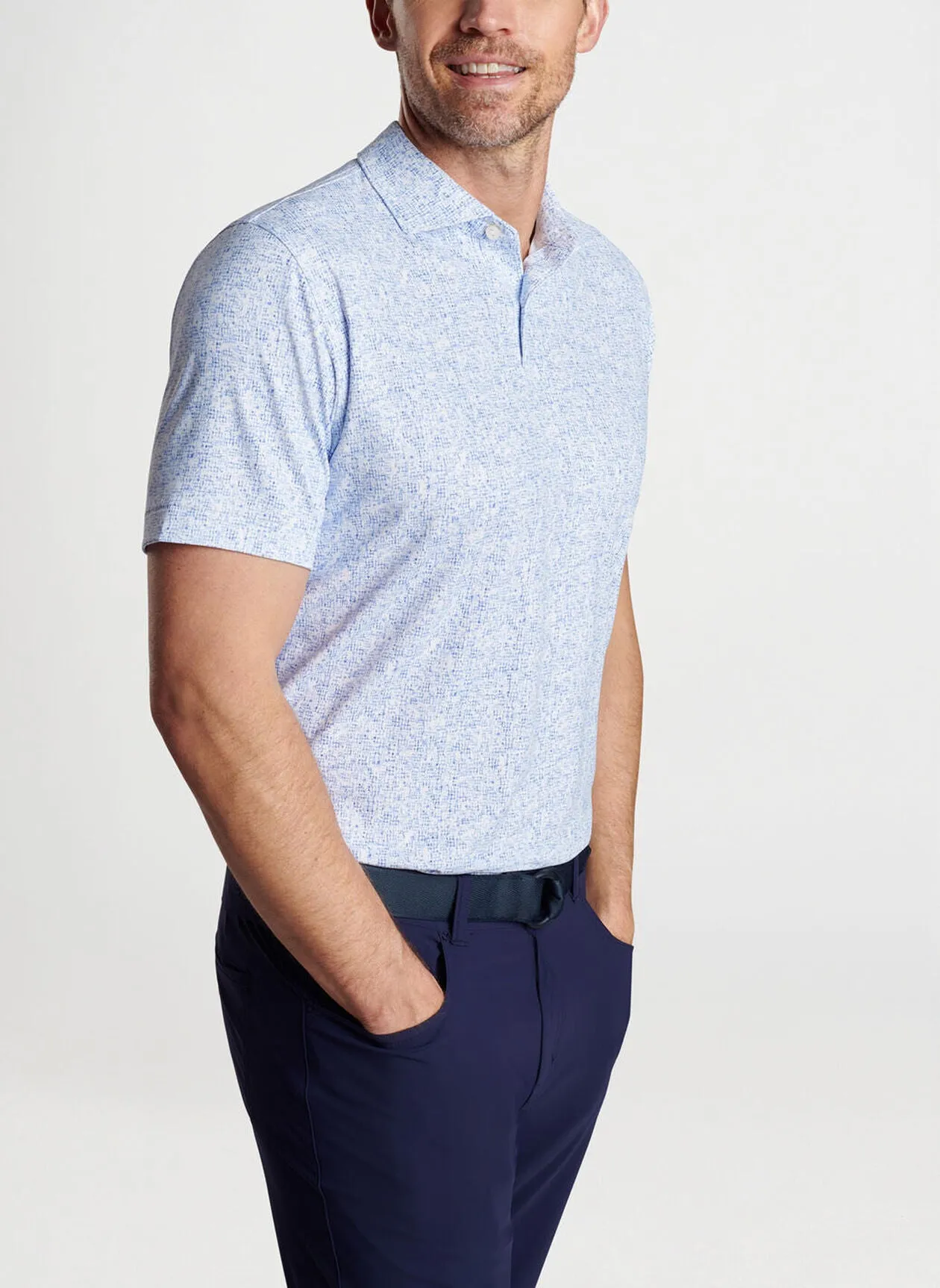 Peter Millar Switching Gears Performance Jersey Polo - White