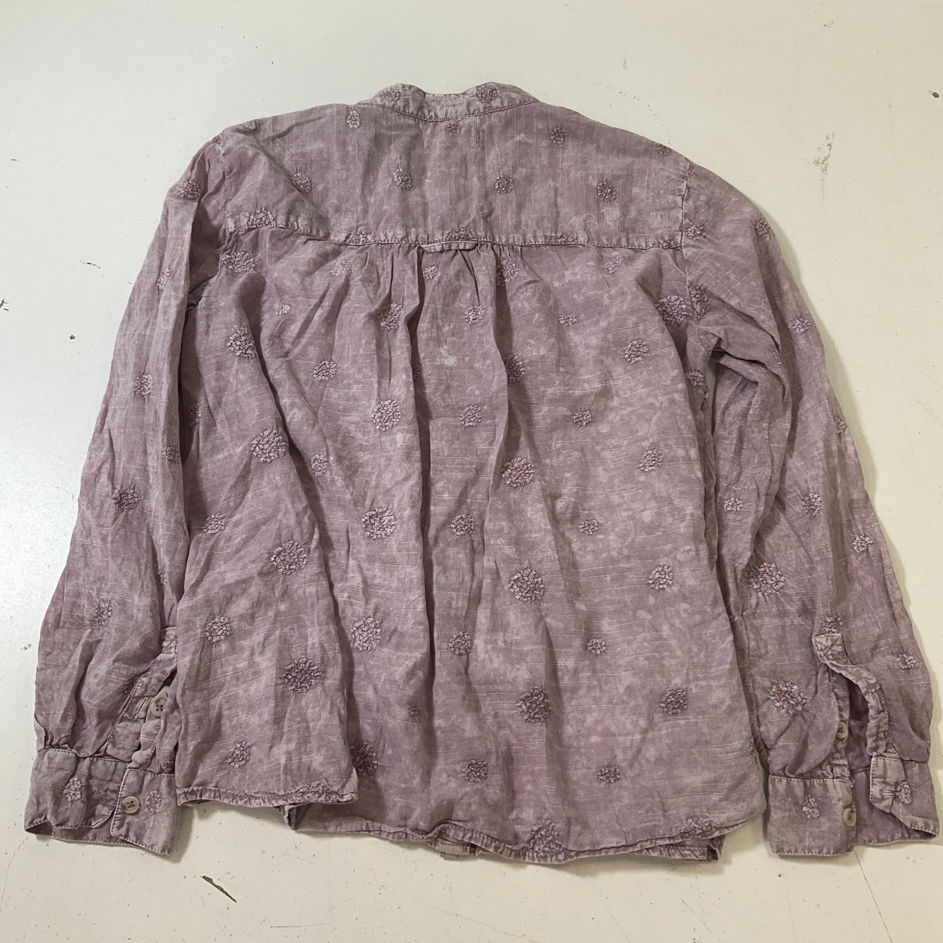 Pilcro Anthropology Women's Lilac Purple Shirt Button Up Blouse Embroidered Sz S