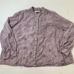 Pilcro Anthropology Women's Lilac Purple Shirt Button Up Blouse Embroidered Sz S