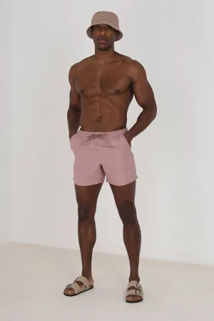 PINK SOLID ELASTICATED WAISTBAND SWIM SHORTS