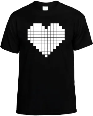 Pixel Heart Retro Pixeled Unisex T-Shirt Novelty Graphic Tee Shirt