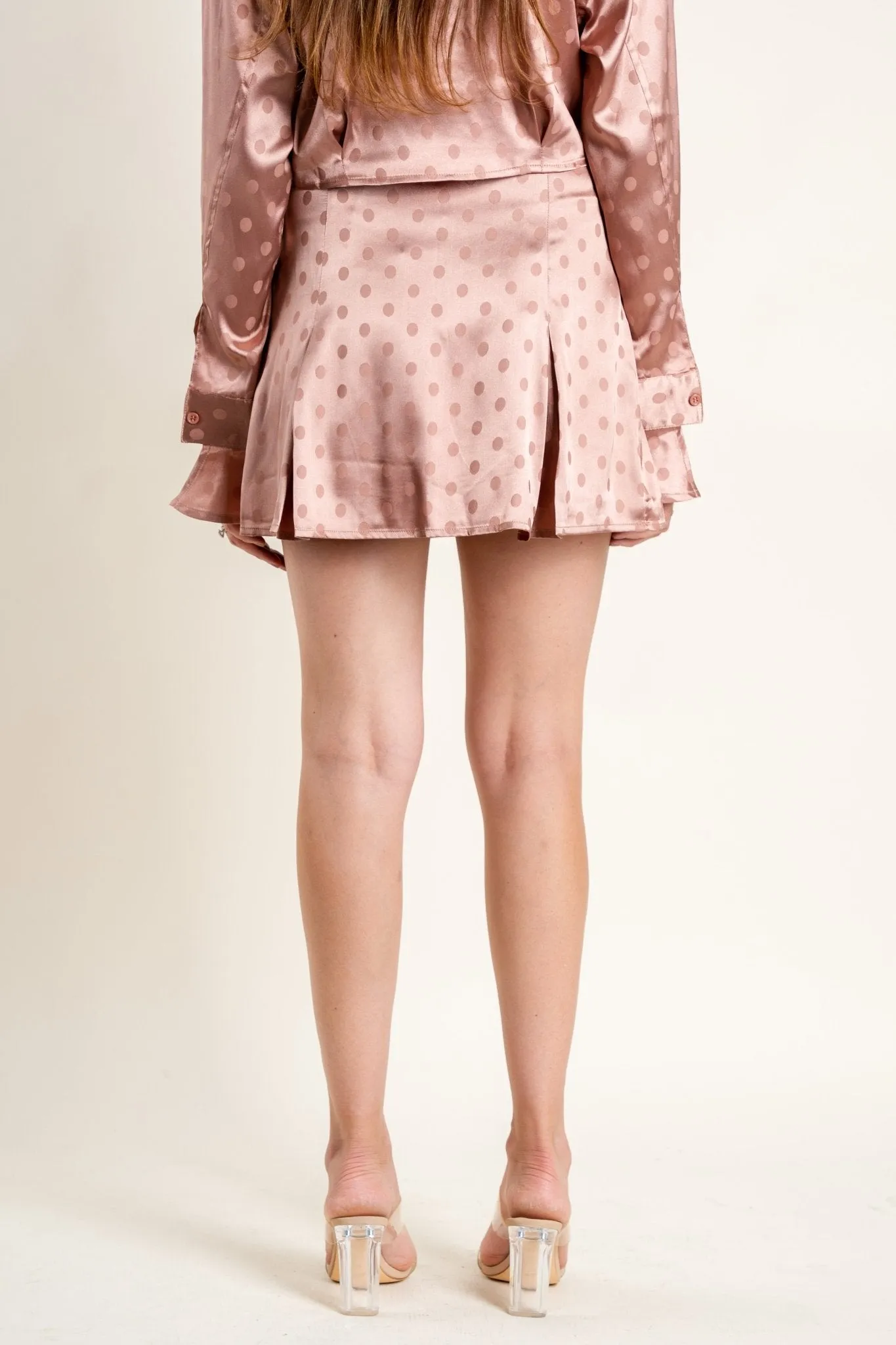 Pleated mini skirt blush