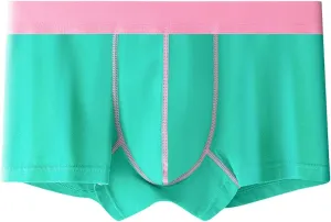 Plus Size Mens Cotton Underwear Soft Breathable Sexy Comfortable Seamless Underpants Fashion Color Block Boxer Brief