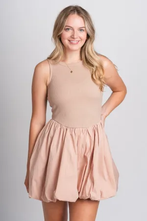 Poplin mini dress mauve
