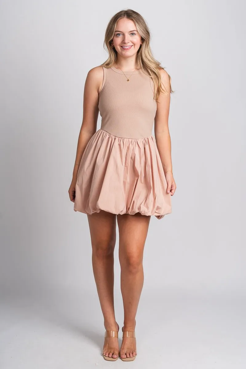 Poplin mini dress mauve