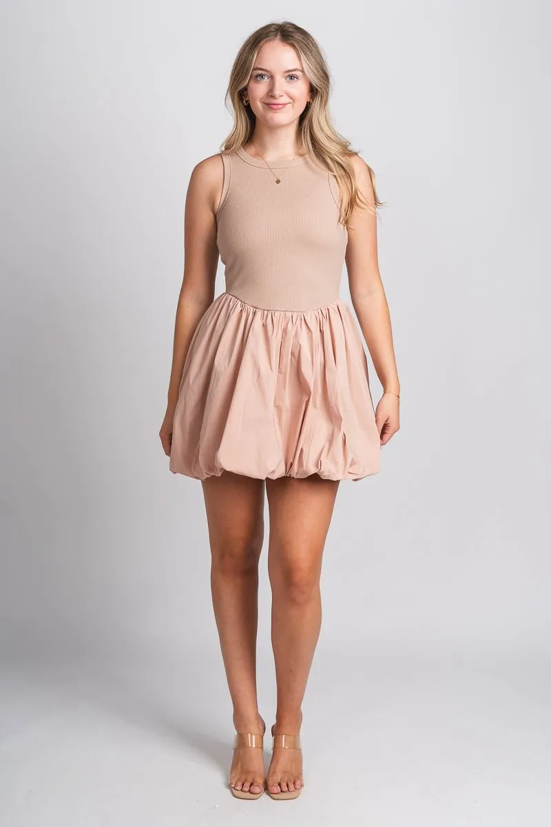 Poplin mini dress mauve