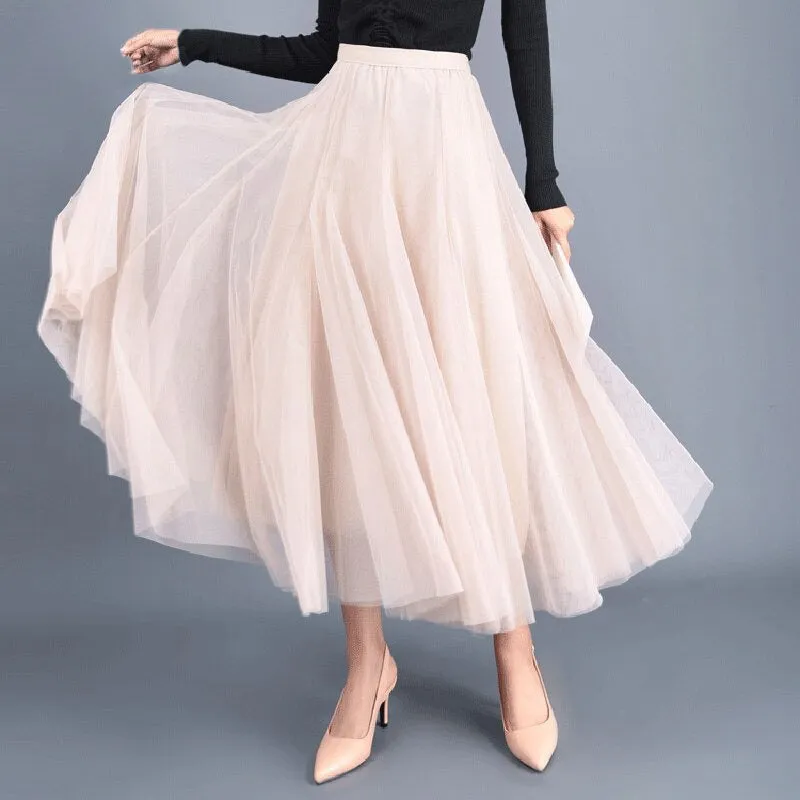 Princess Mesh Pleated Tulle Skirts
