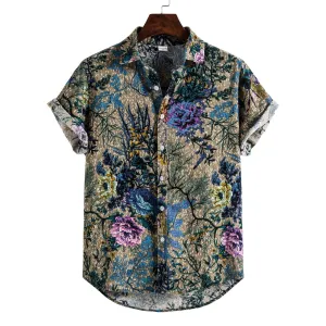 Printing Long Sleeve Shirt Men's Lapel Shirt - GlamzLife