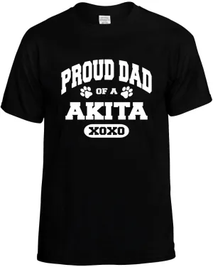 Proud Dad of a Akita Unisex T-Shirt Novelty Graphic Tee Shirt